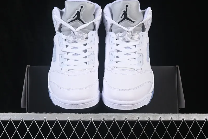 All categories Air Jordan Jordan series basketball shoes Air Jordan 5 TG version Air Jordan 5 Retro "White Metallic" AJ5 Joe 5 Silver HQ7978-103